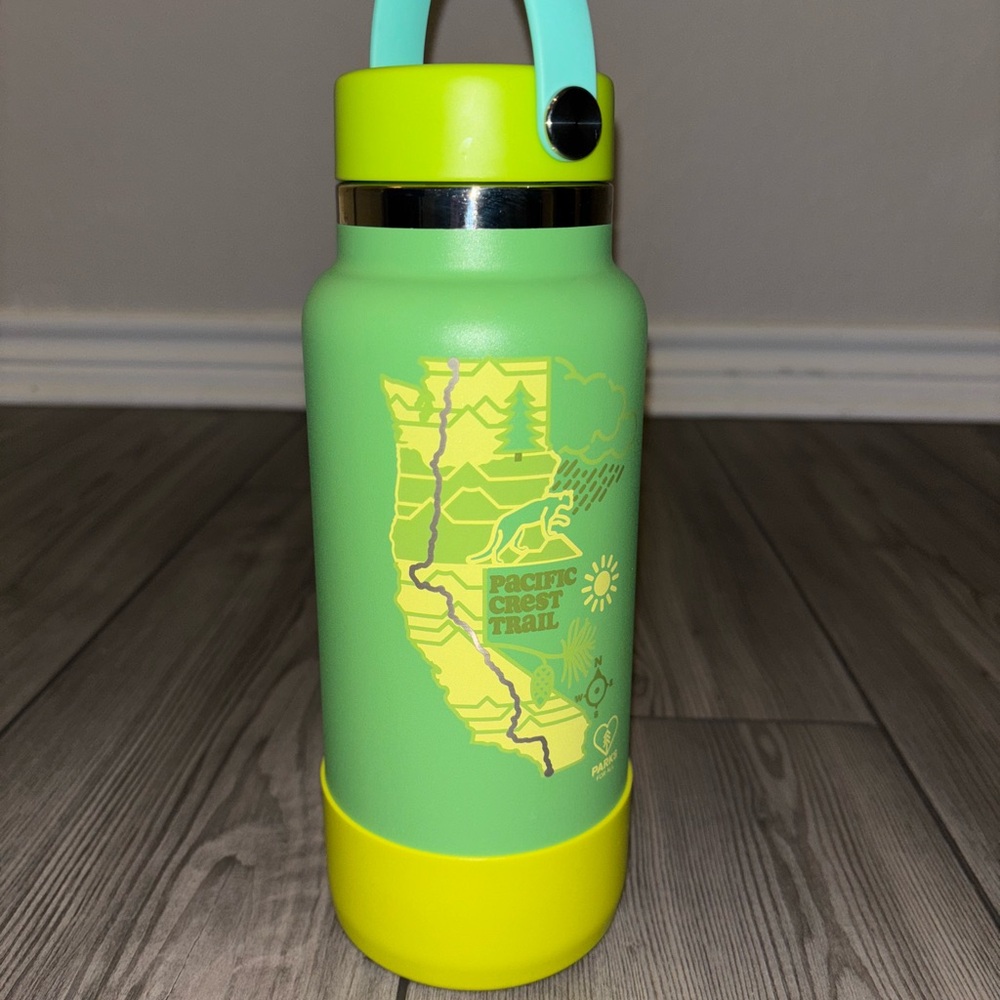 Pacific Crest Trail Green and Yellow Water Bottle